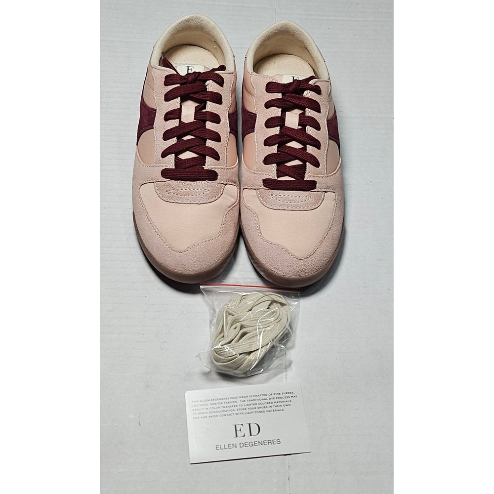 ED Ellen DeGeneres Ellert Peony Pink Suede Low Top Sneakers Size 6.5